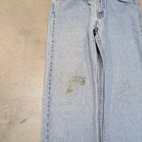 VTG 90s Levis 505 Orange Tab Mens 33x36 (32x35) Stains Denim Washed - Picture 3 of 8